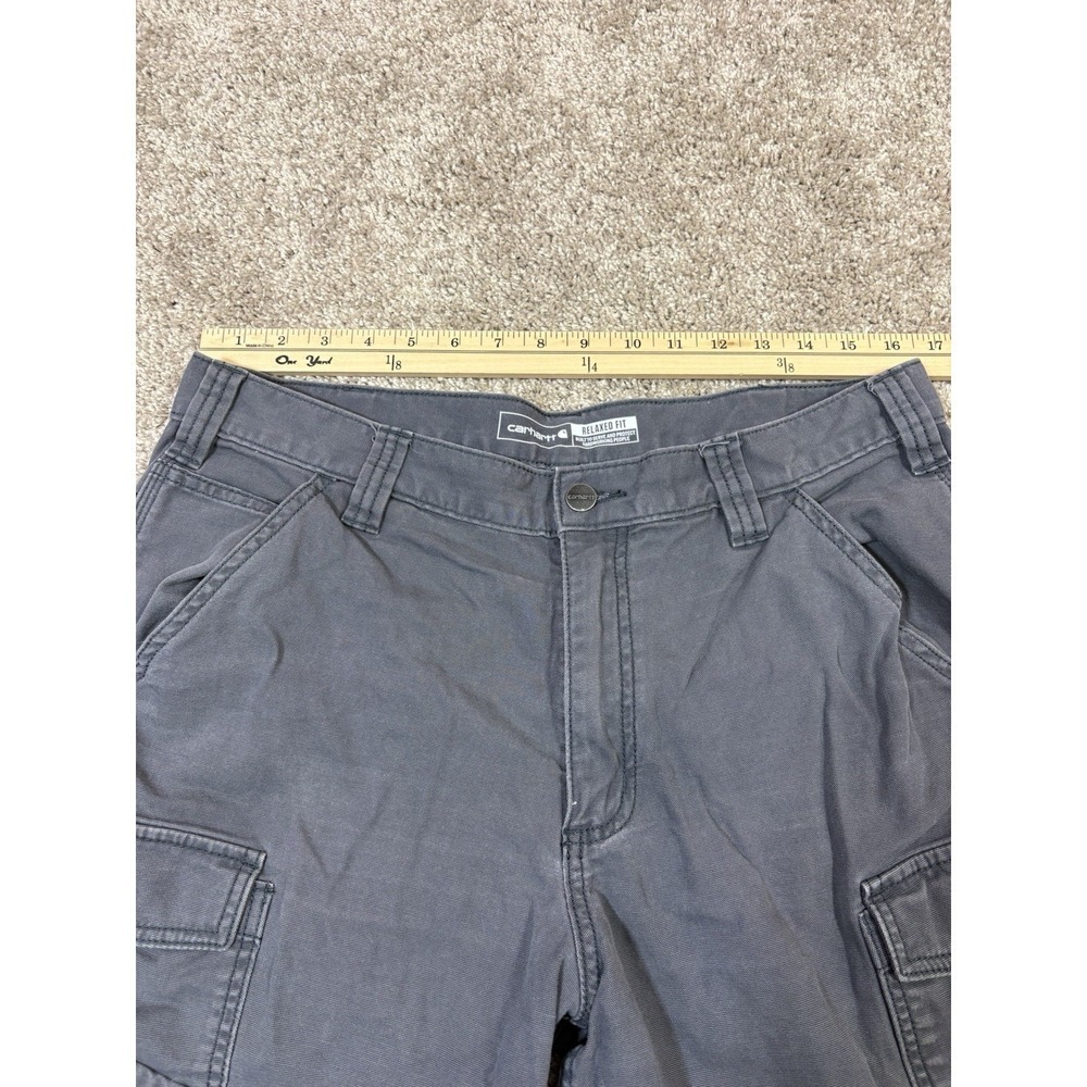 Carhartt Relaxed Fit Cargo Shorts Men's‎ 34 Gray Work Utility Casual - Picture 8 of 8
